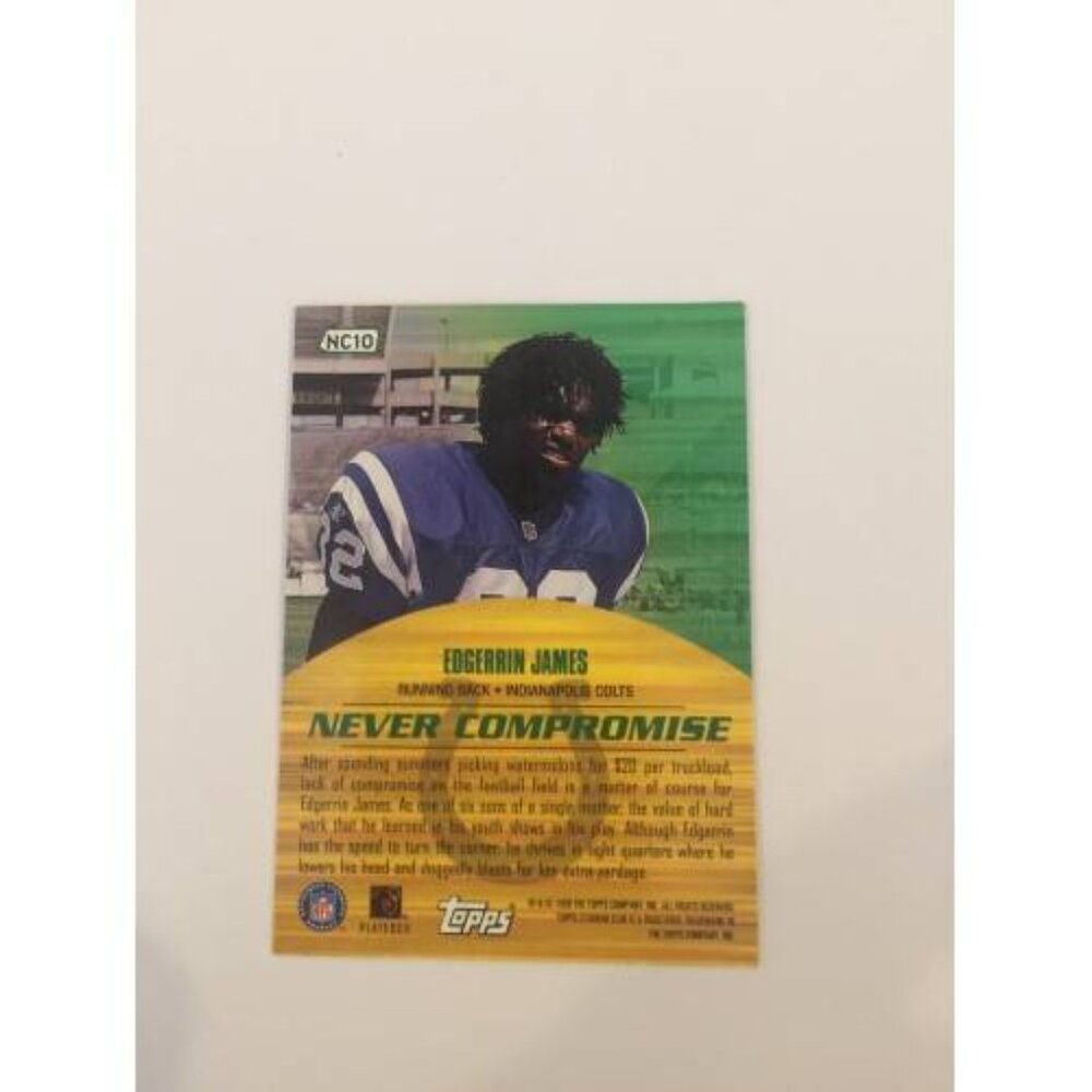1999 Stadium Club Never Compromise Edgerrin James Indianapolis Colts #NC10 (041) - Picture 2 of 2